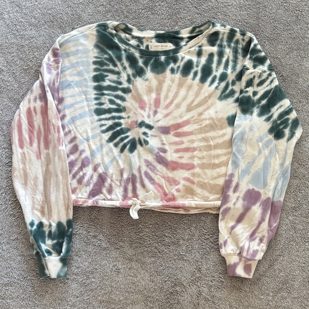 Lucky Brand Tie-Dye Crop Sweatshirt
